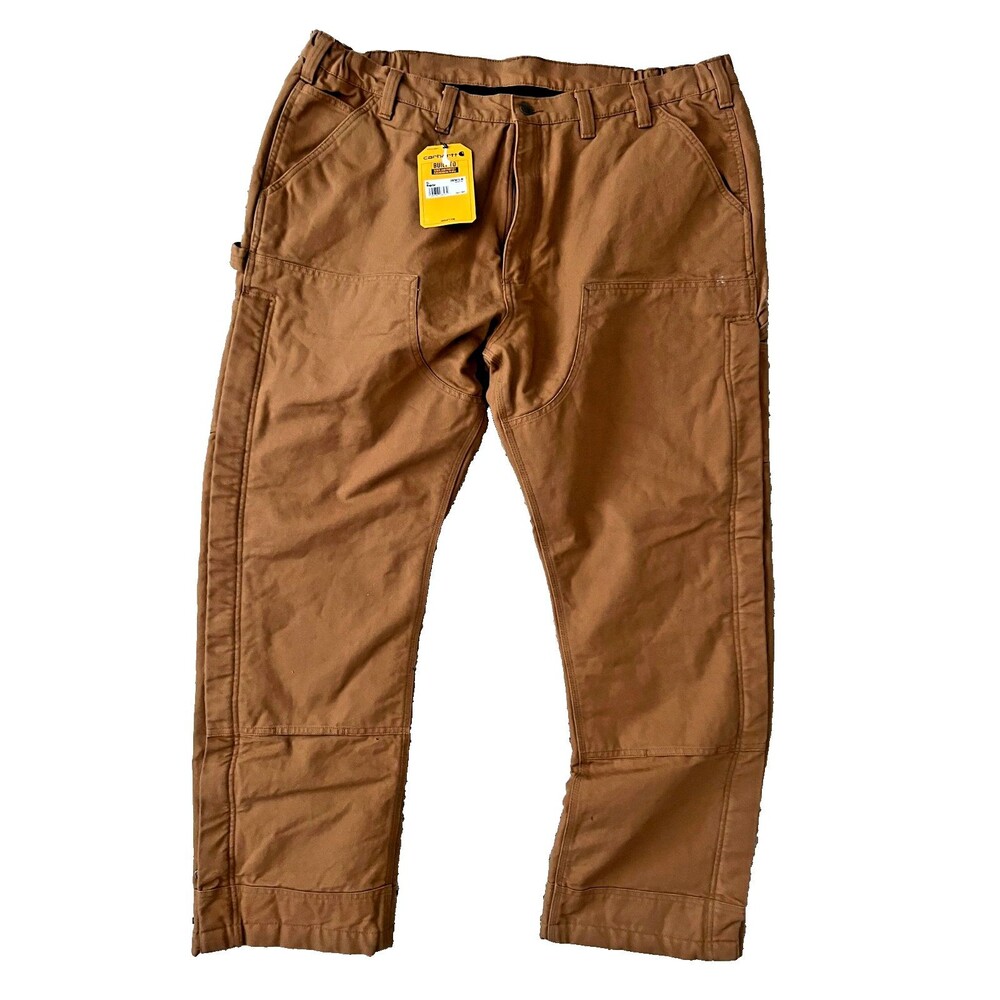 NWT Carhartt Washed Duck Insulated Pants Mens XL Brown Loose Fit Workwear Winter